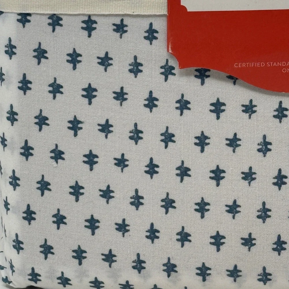 Opalhouse Jungalow Twin XL Percale Sheet Set Teal Dash White Cotton 3pc